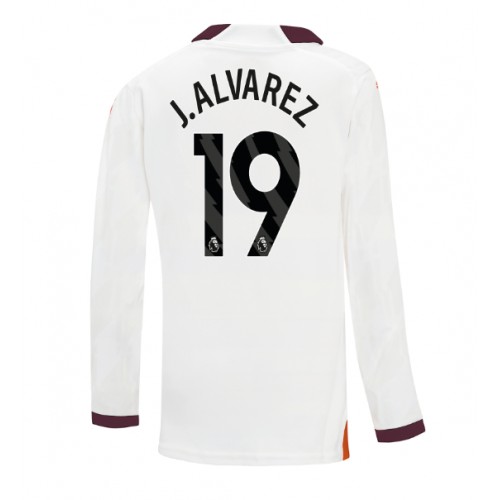 Fotballdrakt Herre Manchester City Julian Alvarez #19 Bortedrakt 2023-24 Langermet
